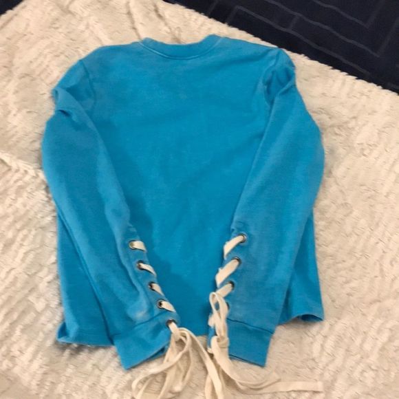 Cute bright blue Alternative Apparel sweatshirt - Picture 5 of 9